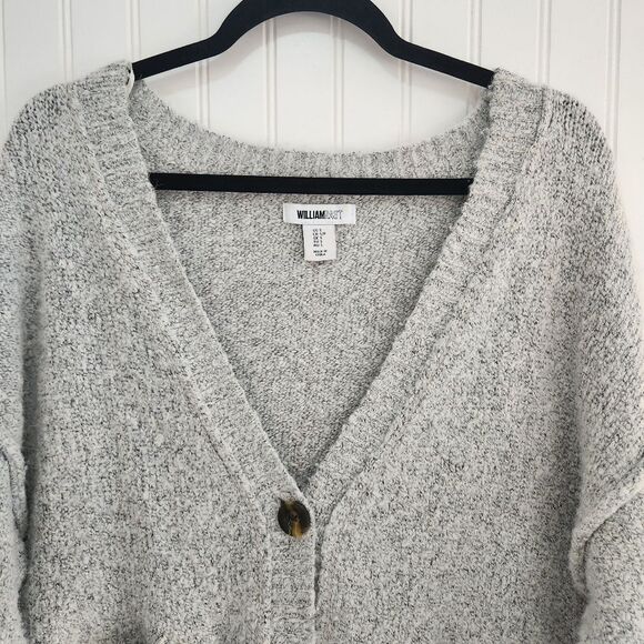 WILLIAM RAST Gray Wool Blend V-Neck Button Front Cardigan size Small - Picture 3 of 7